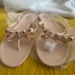 Brand new studded bow top sandals